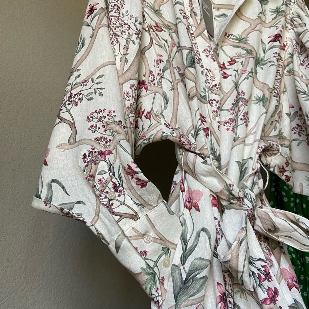 ❌SOLD❌ JOHANNA ORTIZ Gorgeous Orchids Linen Dress - Picture 12 of 14